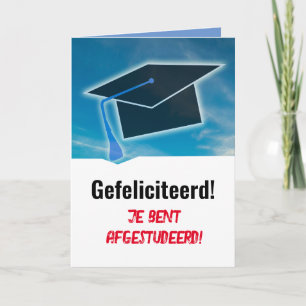 Cartão Língua holandesa Gefeliciteerd! Graduação Holandes