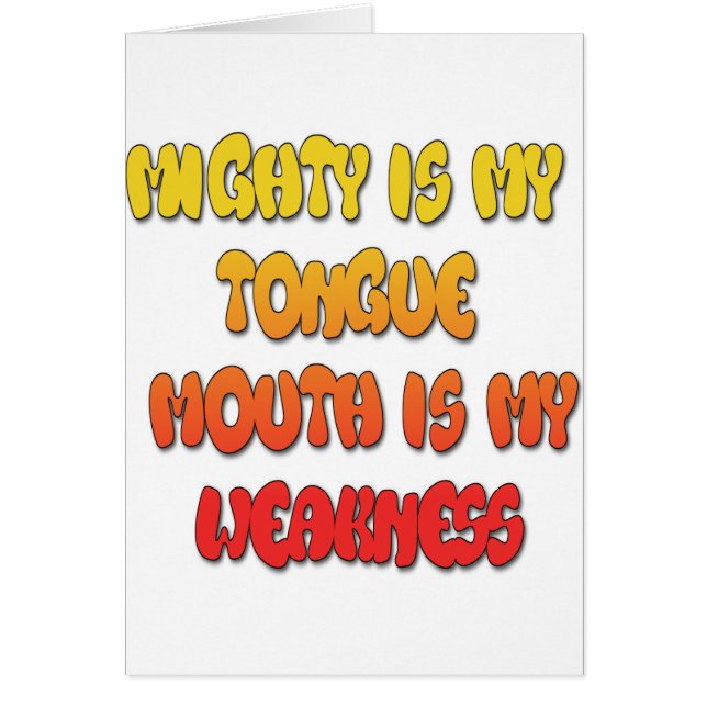 Cartão Língua Ligada: Engraçada Língua Cita Texto Colorid (Frente)