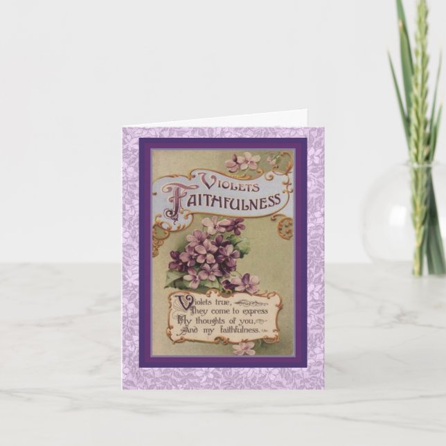 Cartão Língua vitoriana das flores viola a fé (Frente)