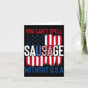 Cartão Linguiça Patriótica Engraçada Bandeira Americana E