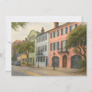 Cartão Linha Arco-Íris de Charleston Watercolor