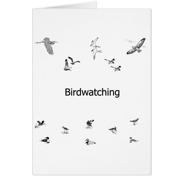 Cartão Linha arte Birdwatching (Frente)