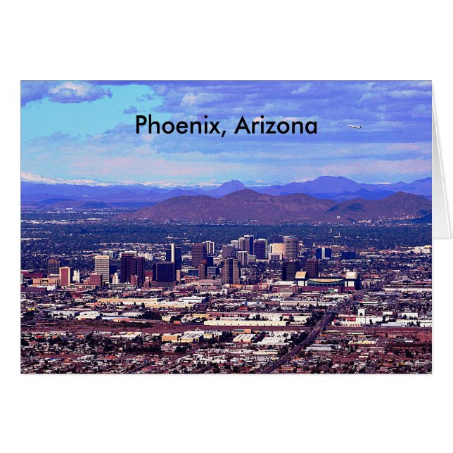 Cartão Linha do horizonte da Arizona Phoenix durante o di (Frente Horizontal)