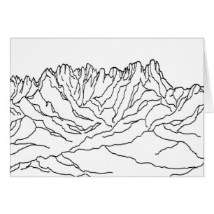 Cartão Linha imagem da coloração da arte de montanhas d