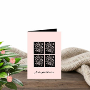 Cartão Linha Jardim à Meia-Noite Rosa Suave Aniversário