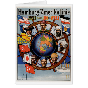 Cartão Linha poster de Hamburgo Amerika