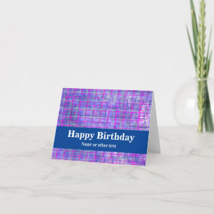 Cartão Linhas de Grelha Rosa Moderna e Roxo Abstrato Busi