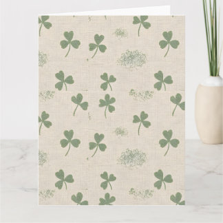 Cartão Linho Irlandês Costeiro Shamrock Dia de São Patríc