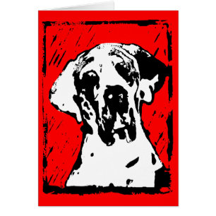 Cartão Lino Cut impressão Design Grande Dane Esra