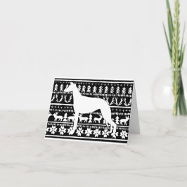 Cartão Linocut de Natal mais leve