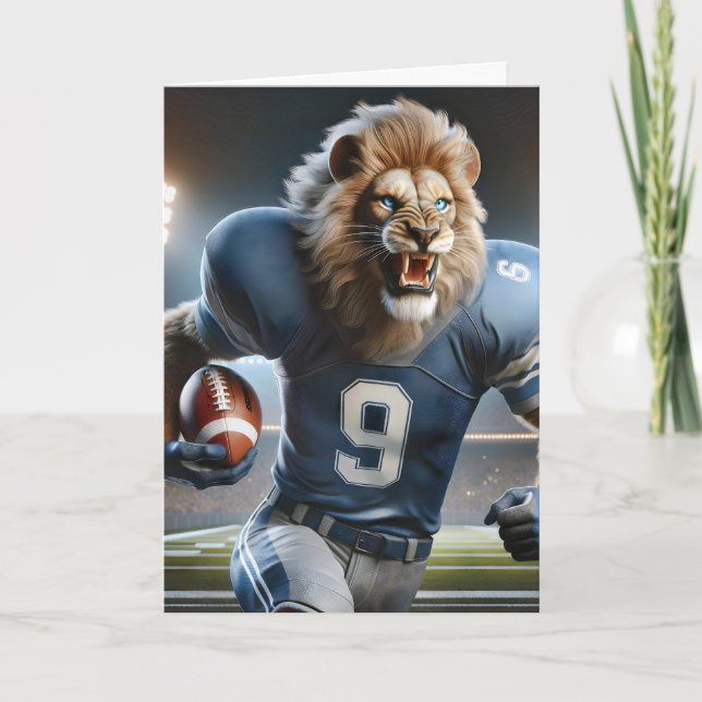 Cartão Lion Carregando a Futebol (Frente)