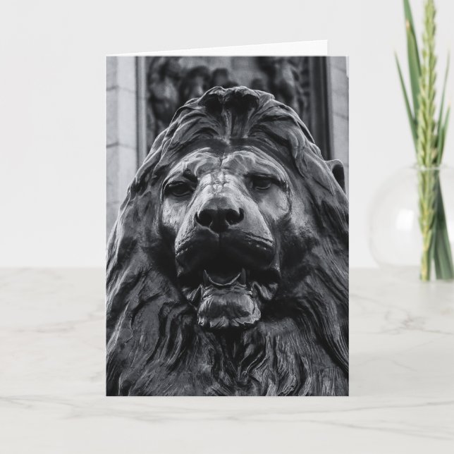 Cartão Lion de Bronze da Praça de Tralgar (Frente)