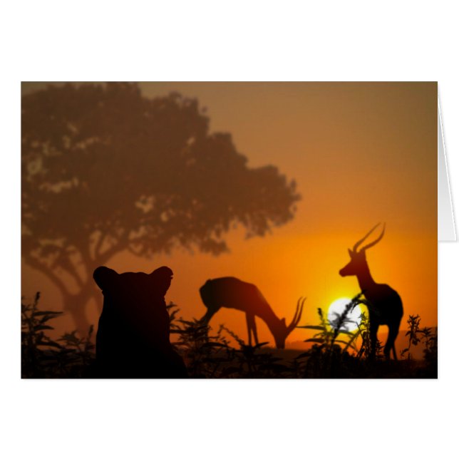 Cartão Lion Hunt (Frente Horizontal)