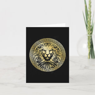 Cartão Lion Mythology Dourada Beast Workout Motivation Gy