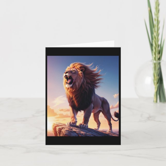 Cartão Lion Roar Of Independence Liberty T Sticker (Frente)
