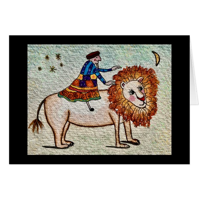 Cartão Lion Tamer Greeting Card (Frente horizontal)