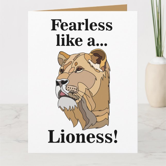 Cartão Lioness Animal Fearless (Frente)
