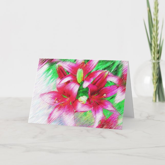 Cartão Lírio bonito (Frente)