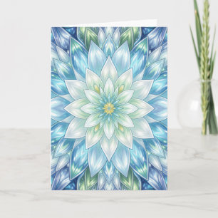 Cartão Lírio de Água Branco Gelo Mandala