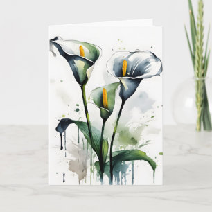 Cartão Lírio de Calla - Flores de aquarela