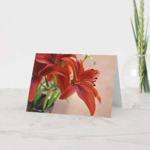 Cartão Lírio-Tigre Laranja Fotografia de Perto Personaliz