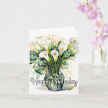 Lírios Calla em Flor Feliz Aniversário