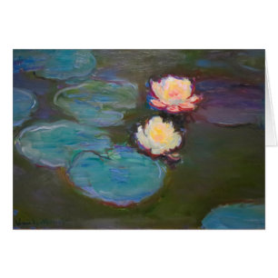 Cartão Lírios Monet Água Ninfas Flores De Água