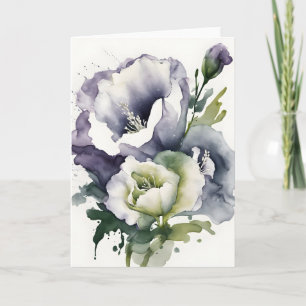 Cartão Lisianthus - Flores em aquarela