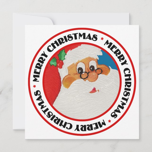 Cartão liso do pop art do papai noel do (Frente)