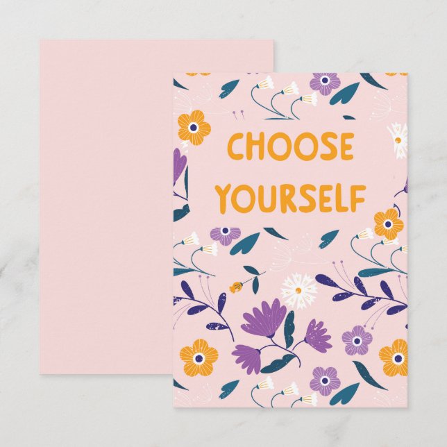 Cartão liso Escolha você mesmo (Frente/Verso)