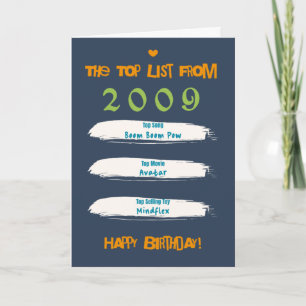 Cartão Lista de Aniversário de 2009