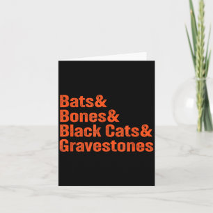 Cartão Lista de Halloween Pedras Sepulcrais Gatos Pretos 