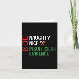 Cartão Lista de Natal Insuficiente para Provas de Naughty