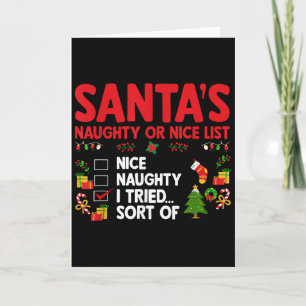 Cartão Lista de Quem se Porta Mal ou Bem do Papai Noel do