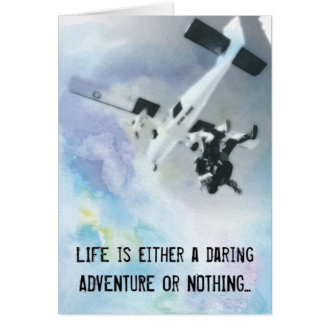 Cartão Lista do balde: Skydiving (Frente)