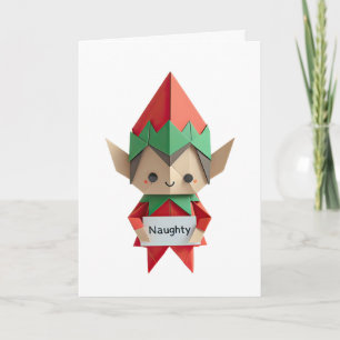 Cartão Lista maliciosa de natal de origami engraçado do E