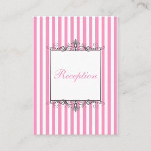 Cartão listrado do rosa e o branco do cerco