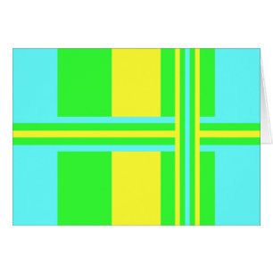 Cartão Listras amarelas, verdes, largas azuis por Shirley