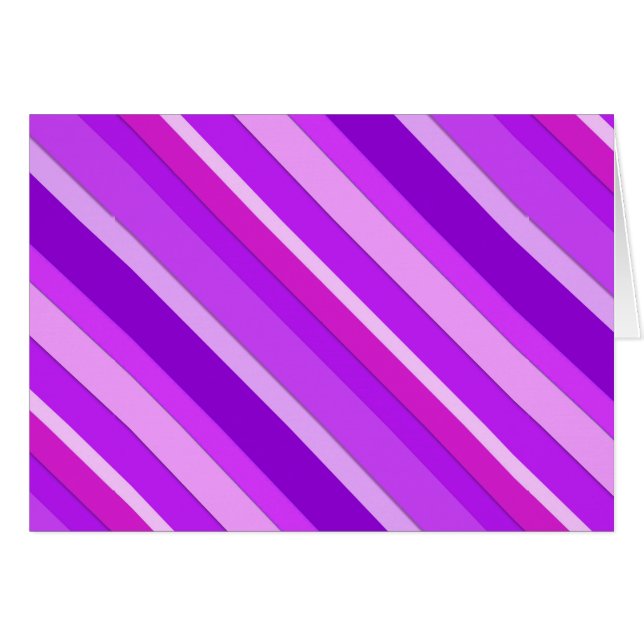 Cartão Listras de doces em camadas - roxo e orquídea (Frente horizontal)