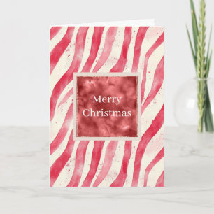 Cartão Listras De Peppermint De Creme Branco Natal