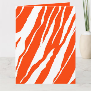 Cartão Listras de Tigre MVB Design- Laranja & Branco