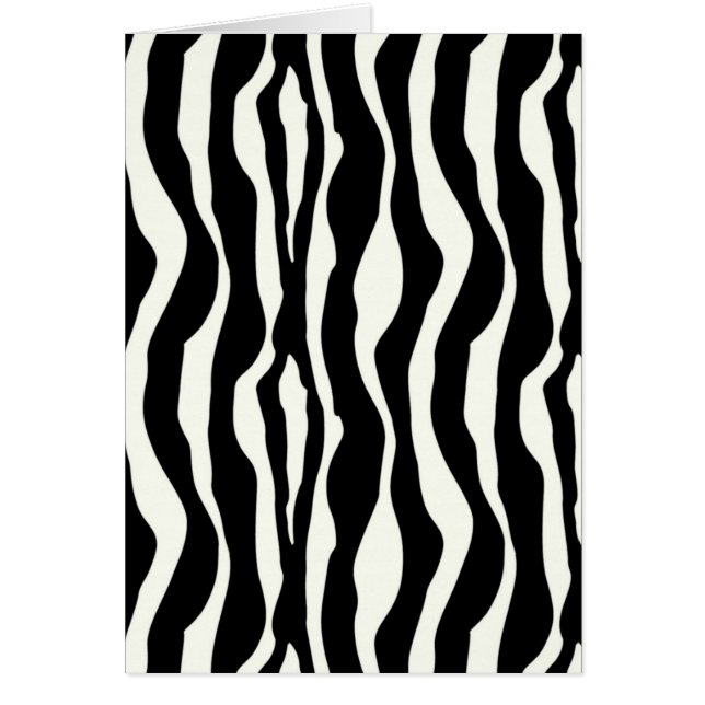 Cartão Listras de zebra - Preto e Branco (Frente)
