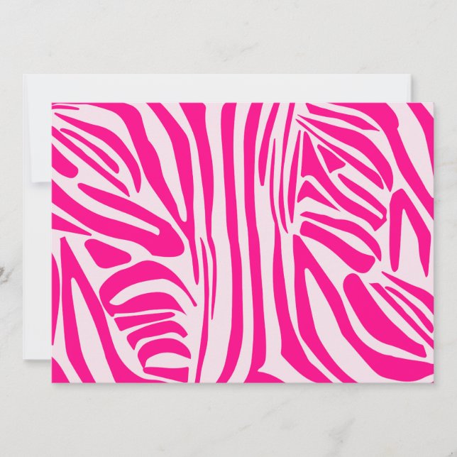 Cartão Listras de zebra rosa (Frente)