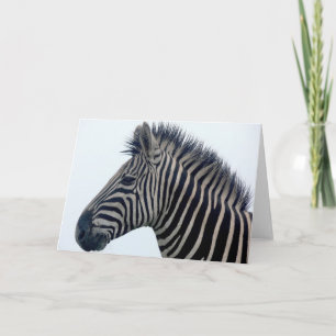 Cartão Listras Elegantes Africanas Fofas Safari de Zebra