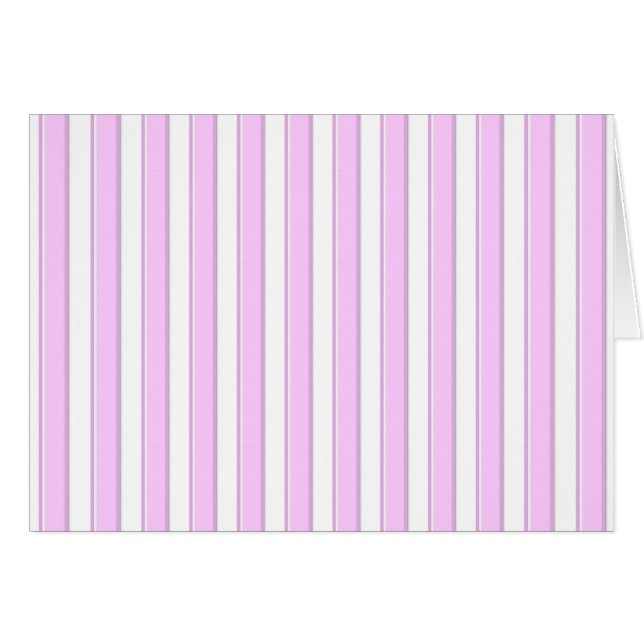 Cartão Listras Rosa em Branco (Frente horizontal)