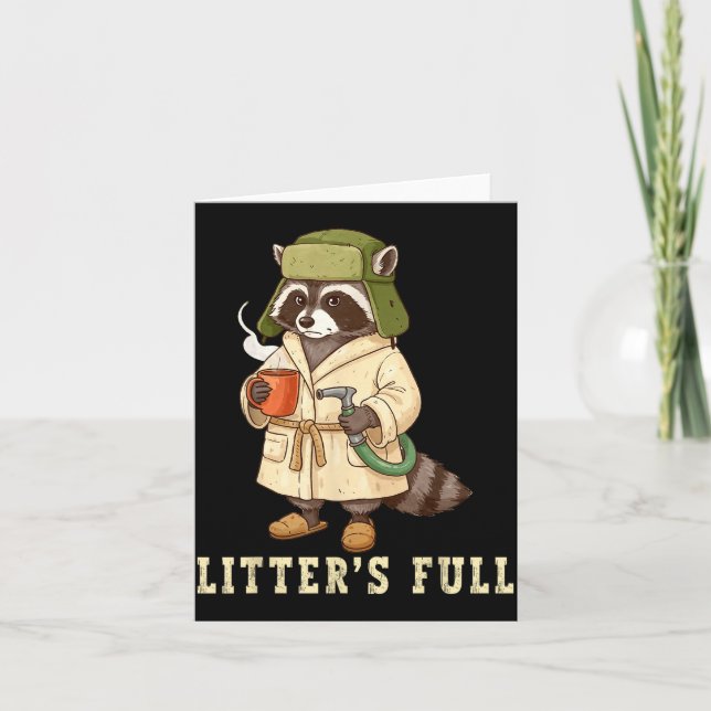 Cartão Litter’s Full Funny Raccoon Christmas Mpy Raccoon  (Frente)
