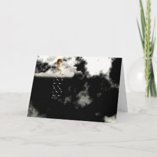 Cartão Little Angel num Aniversário na Nuvem