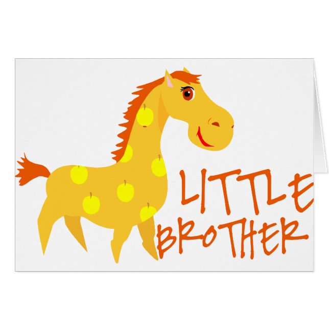 Cartão Little Brother Giraffe (Frente Horizontal)