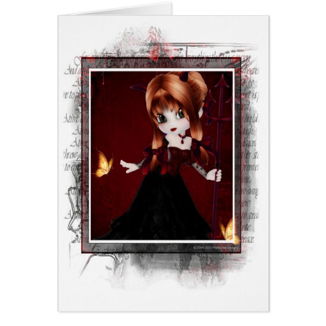 Cartão Little Cookie Devil Girl Design 3 Fantasy Card 2 (Frente)