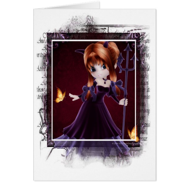 Cartão Little Cookie Devil Girl Design 5 Fantasy Card 2 (Frente)